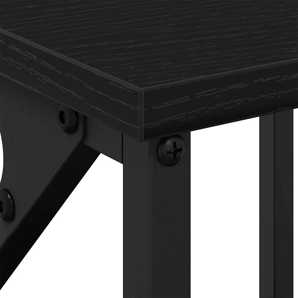 vidaXL Κομοδίνο 2 pcs Μαύρη Οξυά 34 x 35,5 x 70 εκ Επεξεργασμένο ξύλο