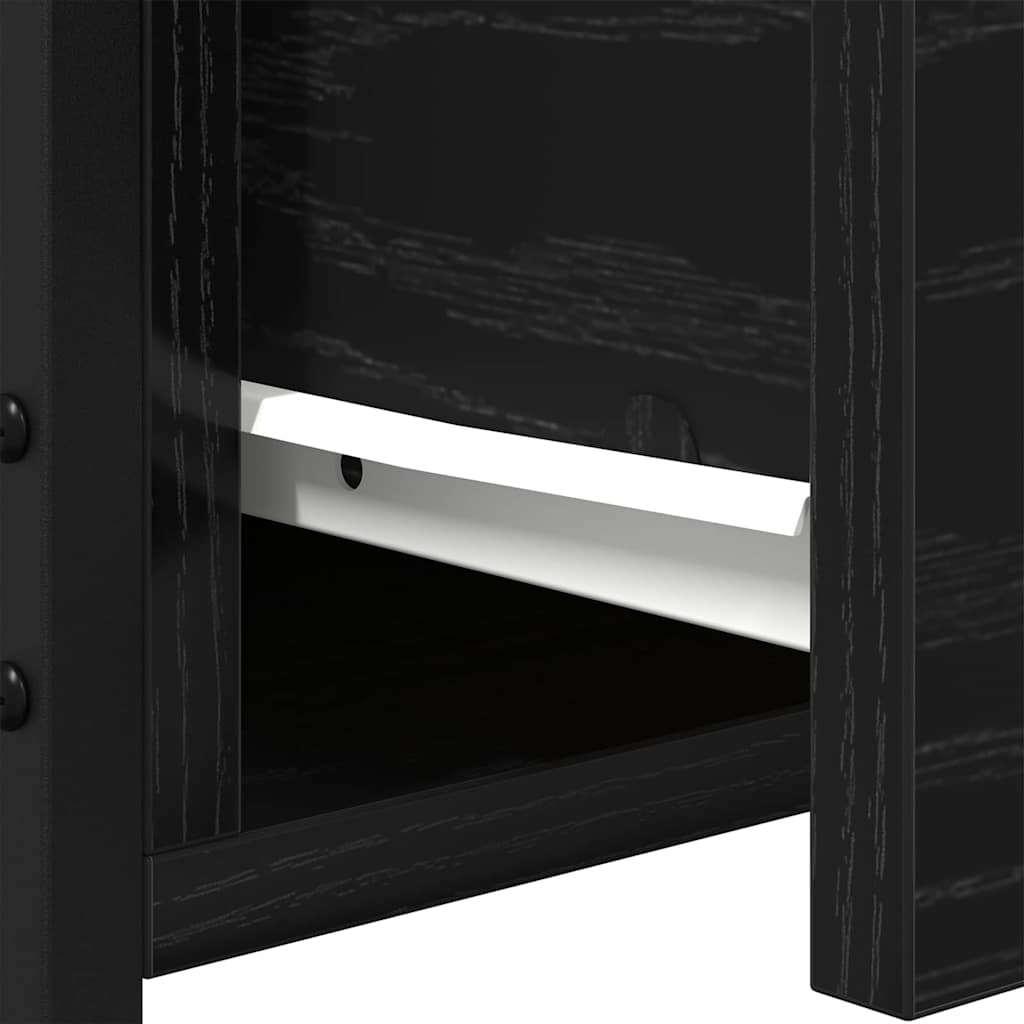 vidaXL Κομοδίνο με συρτάρι Μαύρη δρυς 34 x 36 x 50 εκ