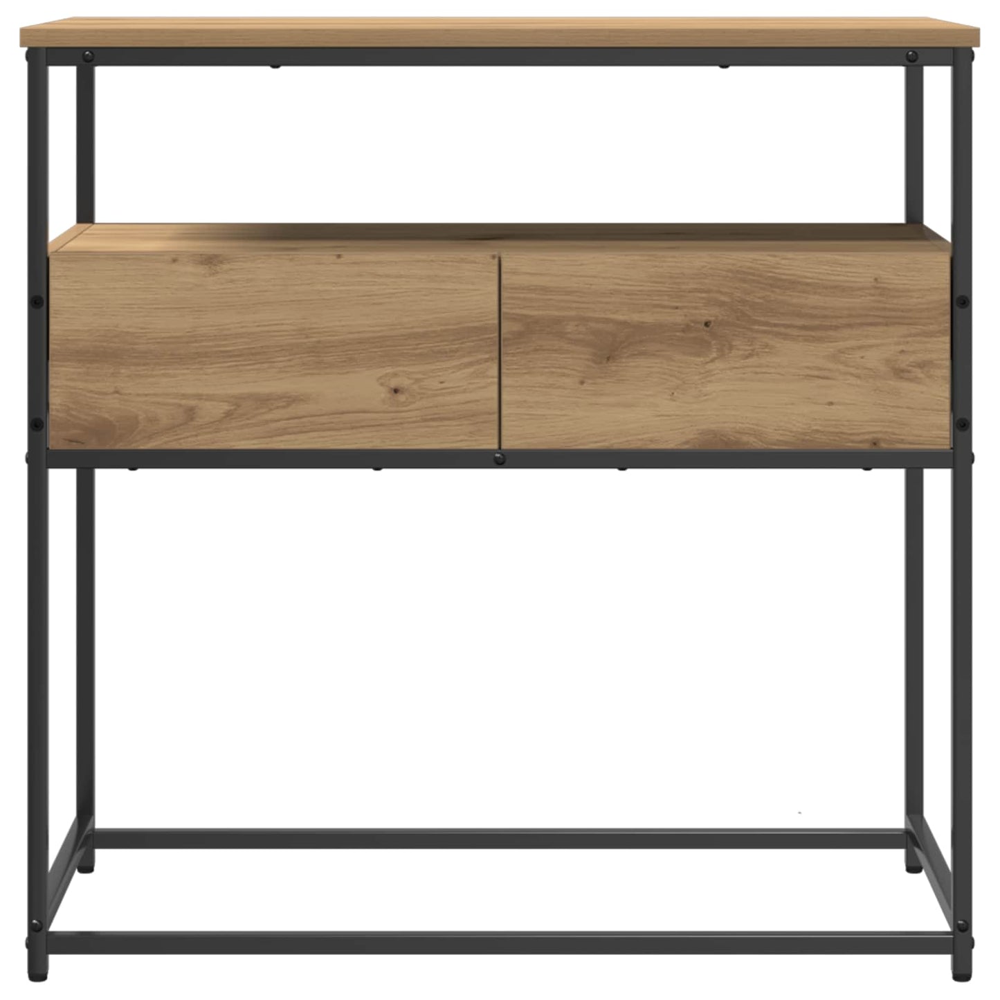 vidaXL Τραπέζι κονσόλας με συρτάρι artisan δρυς 75 x 40 x 75 cm