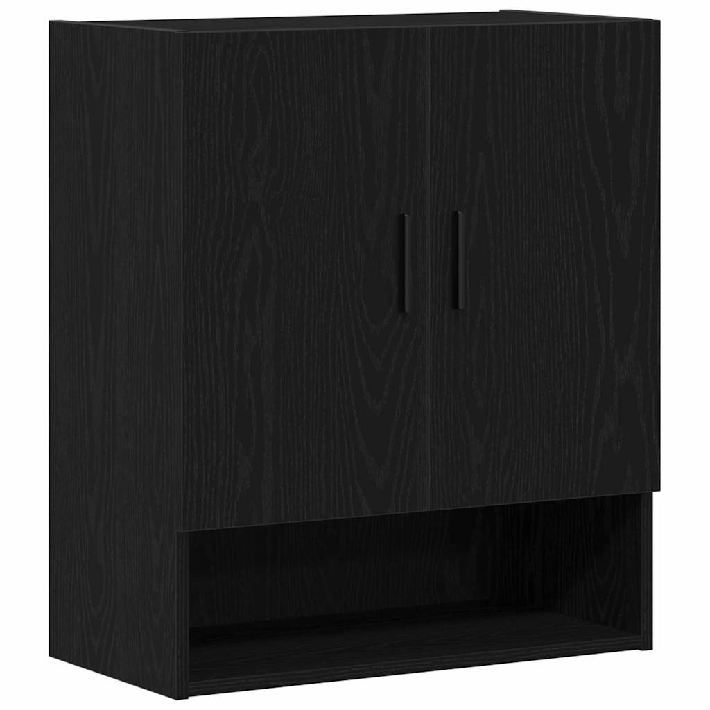 vidaXL Ντουλάπα τοίχου 60 x 31 x 70 εκ Επεξεργασμένο Ξύλο Μαύρη Οξυά