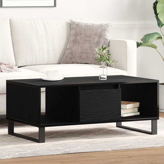 vidaXL Τραπεζάκι Σαλονιού with Drawer Μαύρη δρυς 90 x 50 x 36.5 εκ