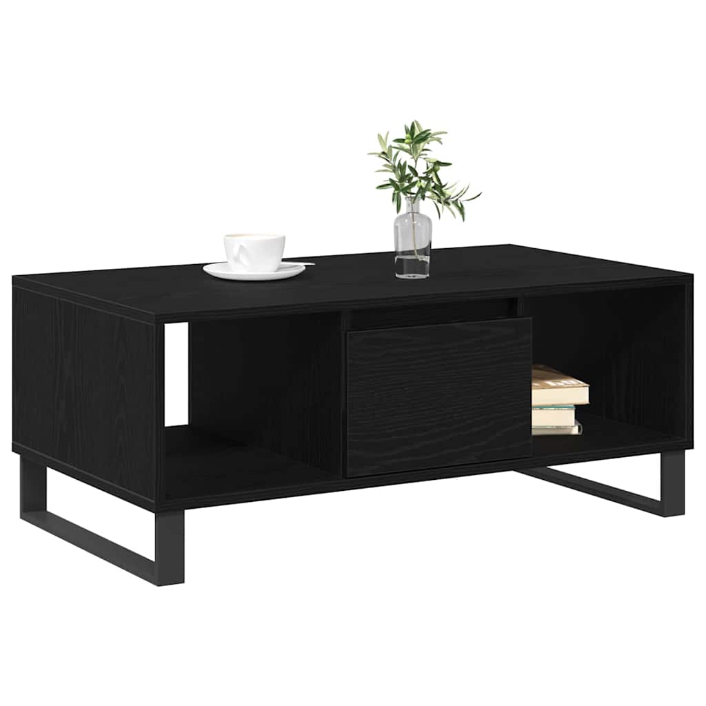 vidaXL Τραπεζάκι Σαλονιού with Drawer Μαύρη δρυς 90 x 50 x 36.5 εκ