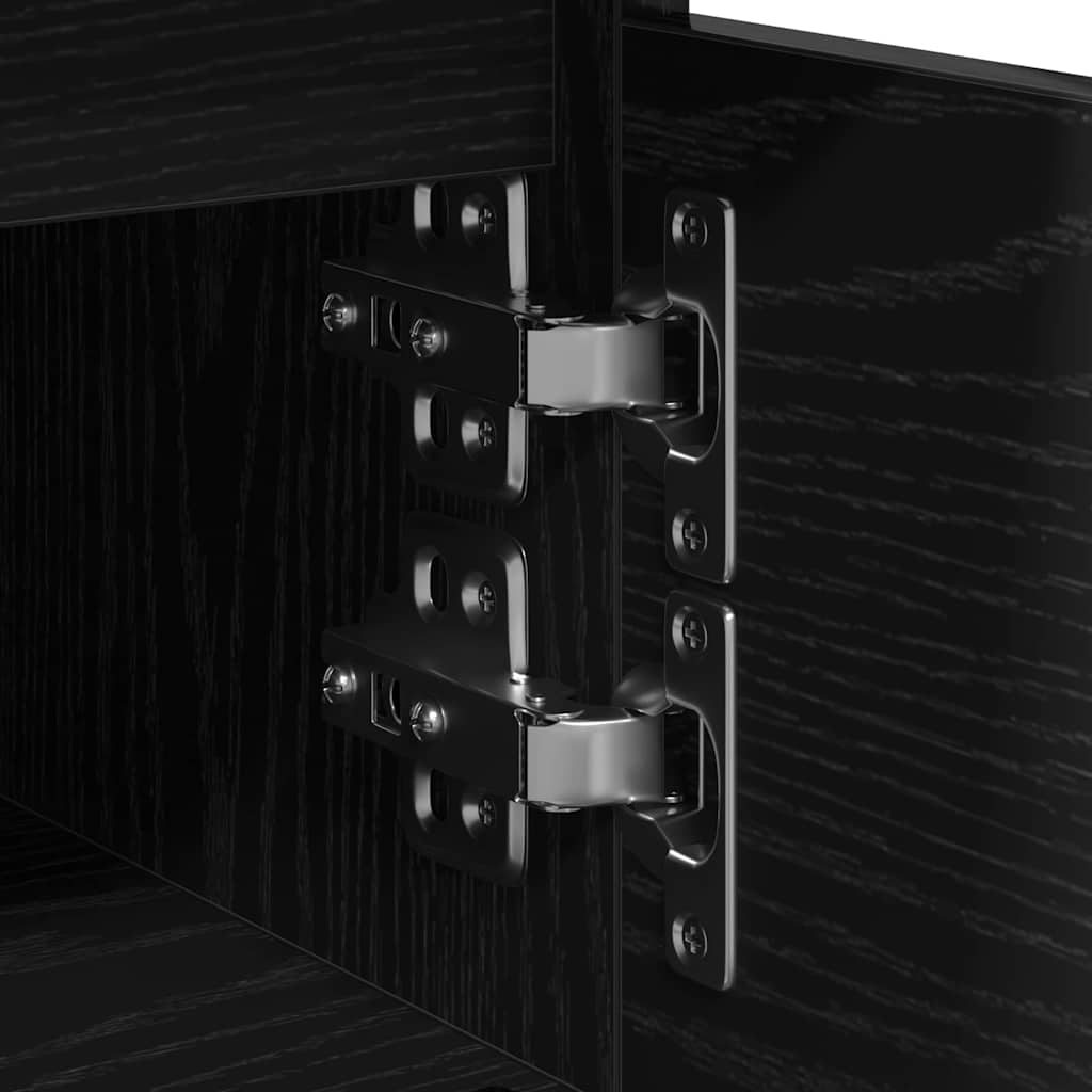 vidaXL Κομοδίνο 2 pcs Μαύρη Οξυά 40 x 35 x 50 εκ. Επεξεργασμένο ξύλο