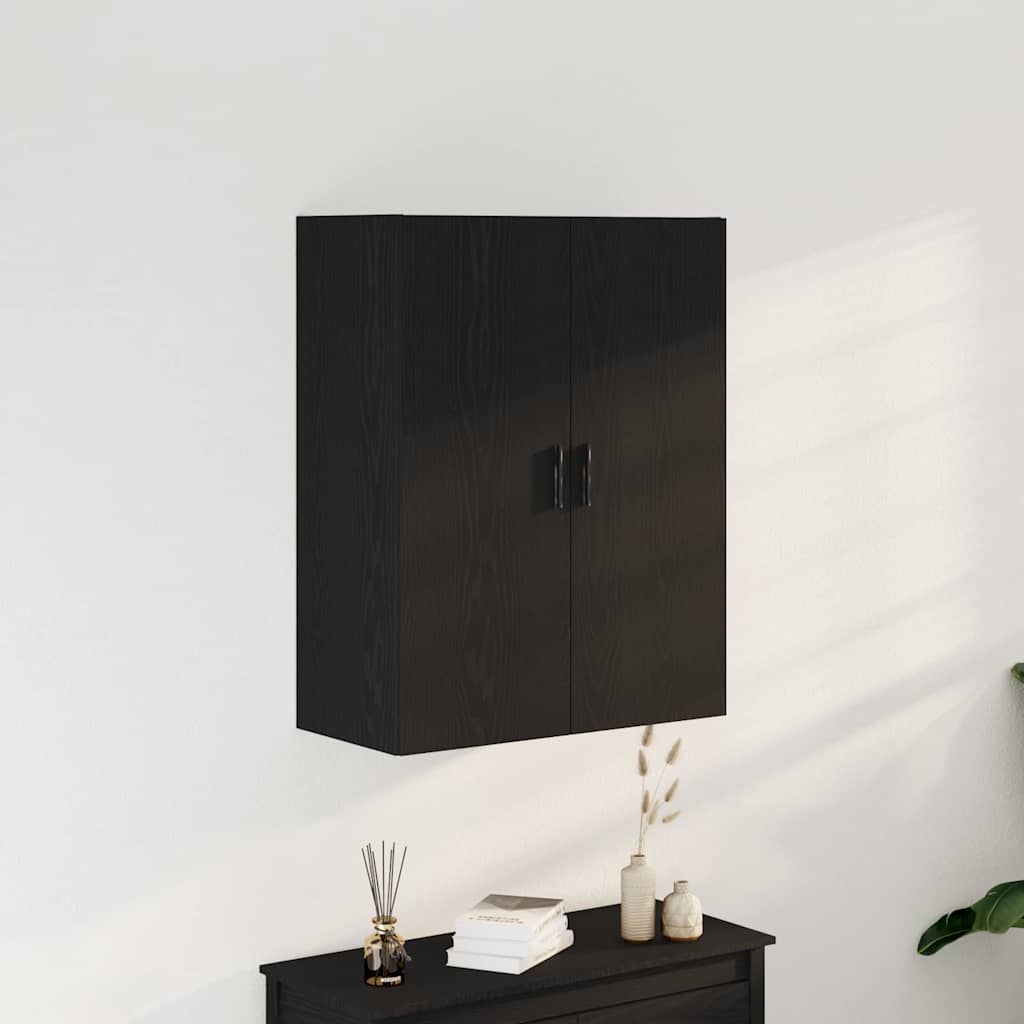 vidaXL Ντουλάπα τοίχου Επιτοίχιο Μαύρη Οξυά 69,5 x 34 x 180 εκ.
