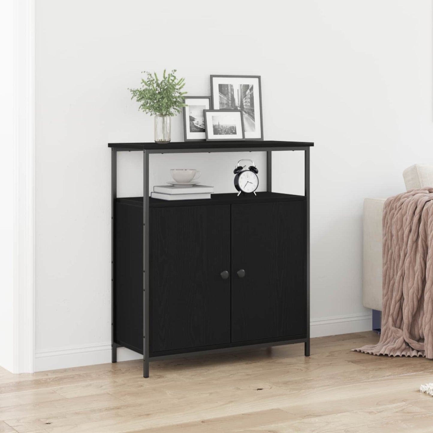 vidaXL Πλαϊνό γραφείο Μαύρη δρυς 70 x 30 x 80 εκ. Επεξεργασμένο ξύλο