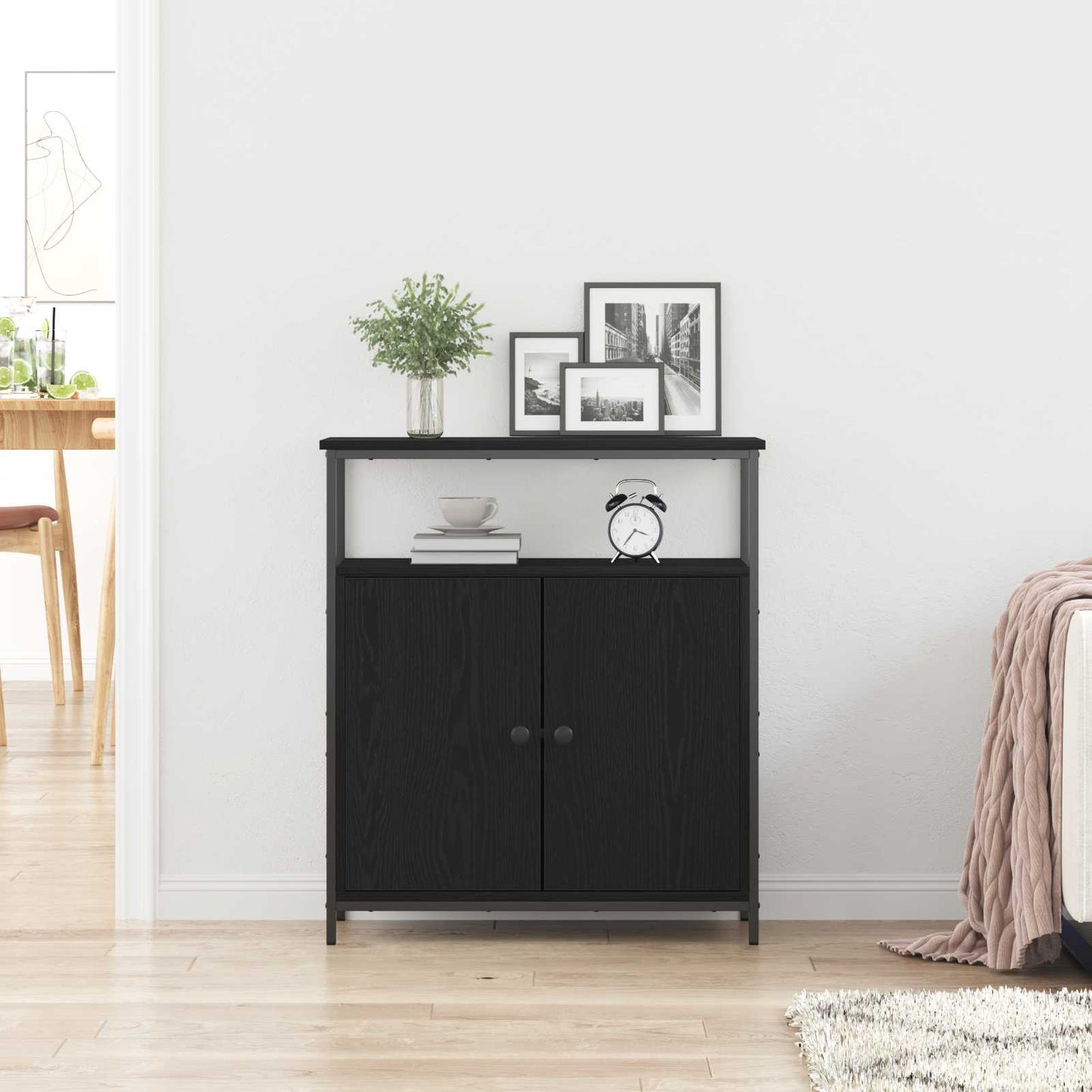 vidaXL Πλαϊνό γραφείο Μαύρη δρυς 70 x 30 x 80 εκ. Επεξεργασμένο ξύλο