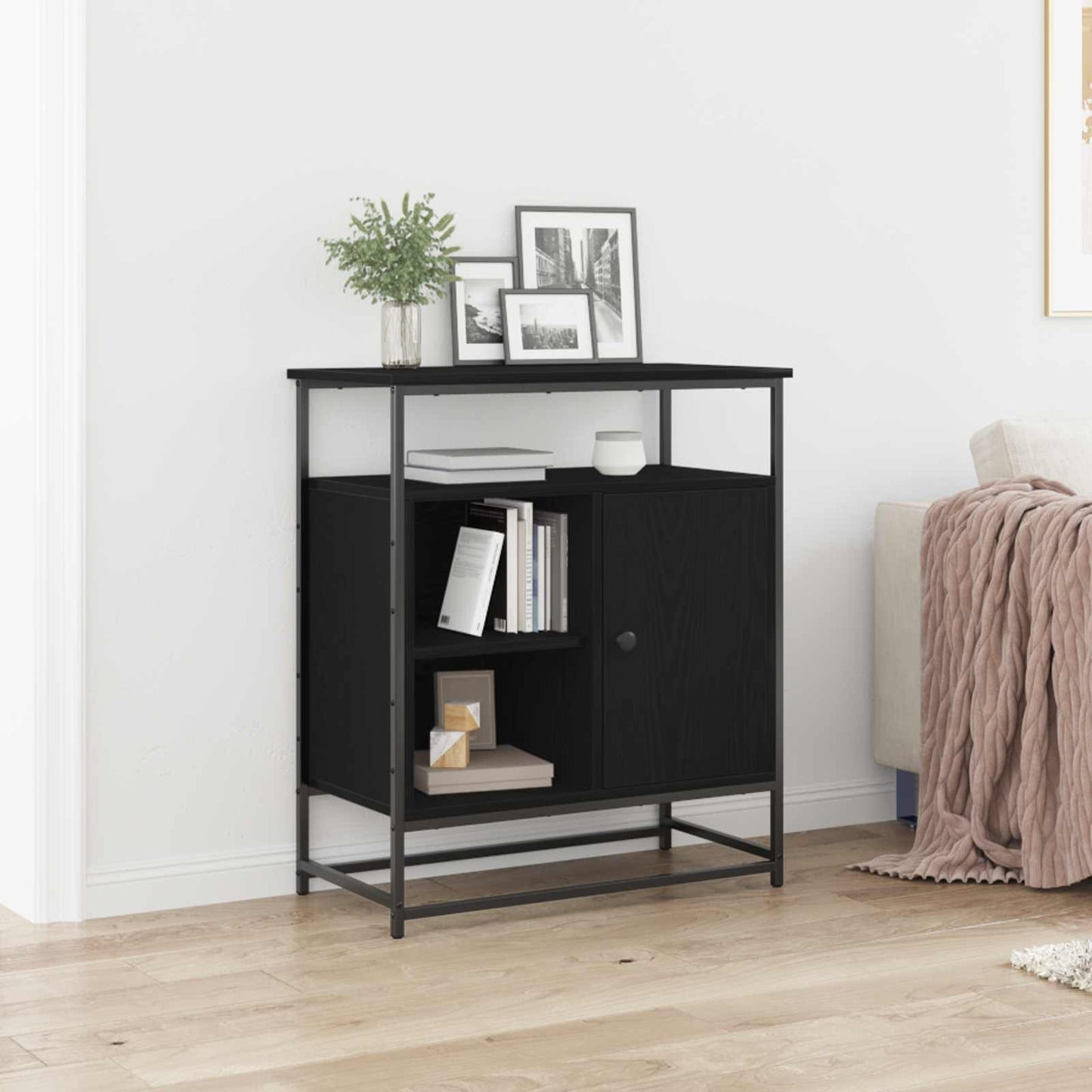 vidaXL Πλαϊνό γραφείο Μαύρη δρυς 69 x 35 x 80 εκ Επεξεργασμένο ξύλο