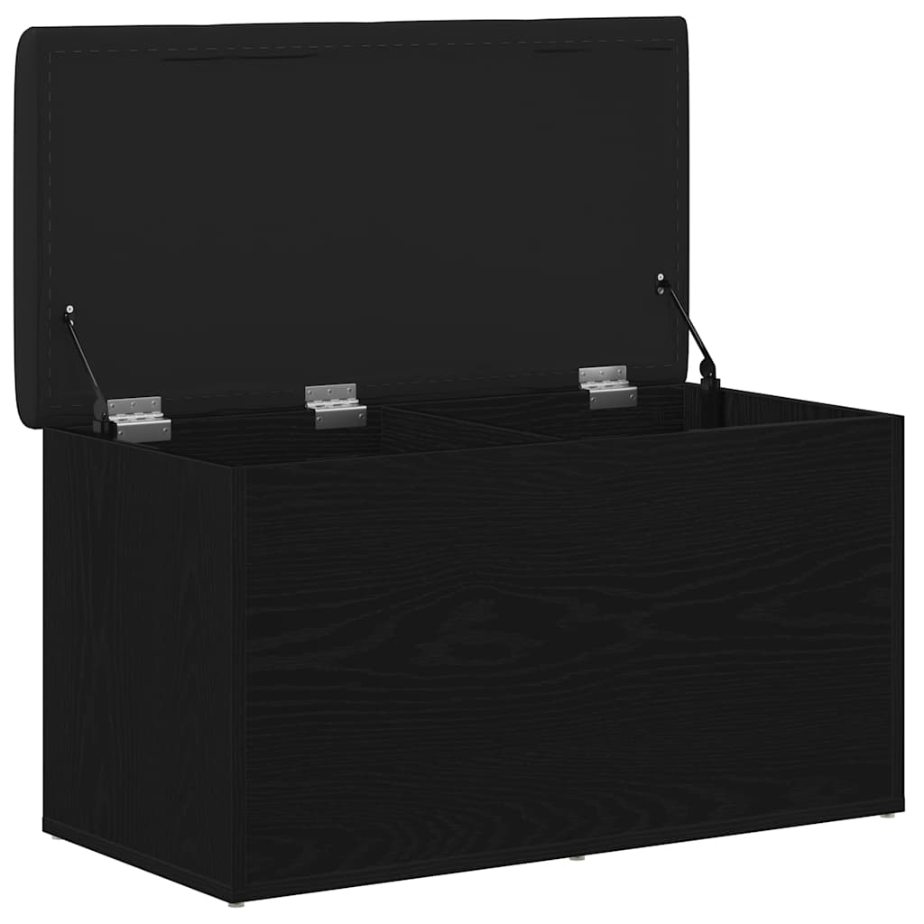 vidaXL Παγκάκι Αποθήκευσης με μαξιλάρι Μαύρη Οξυά 82 x 42 x 45 εκ