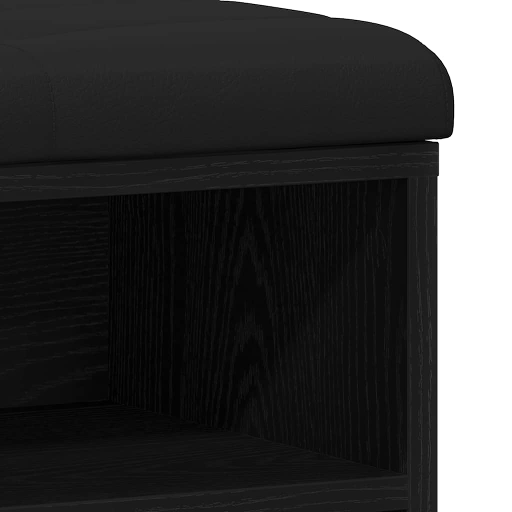 vidaXL Πάγκος για παπούτσια Μαύρο 80 x 30 x 48 εκ. Επεξεργασμένο ξύλο