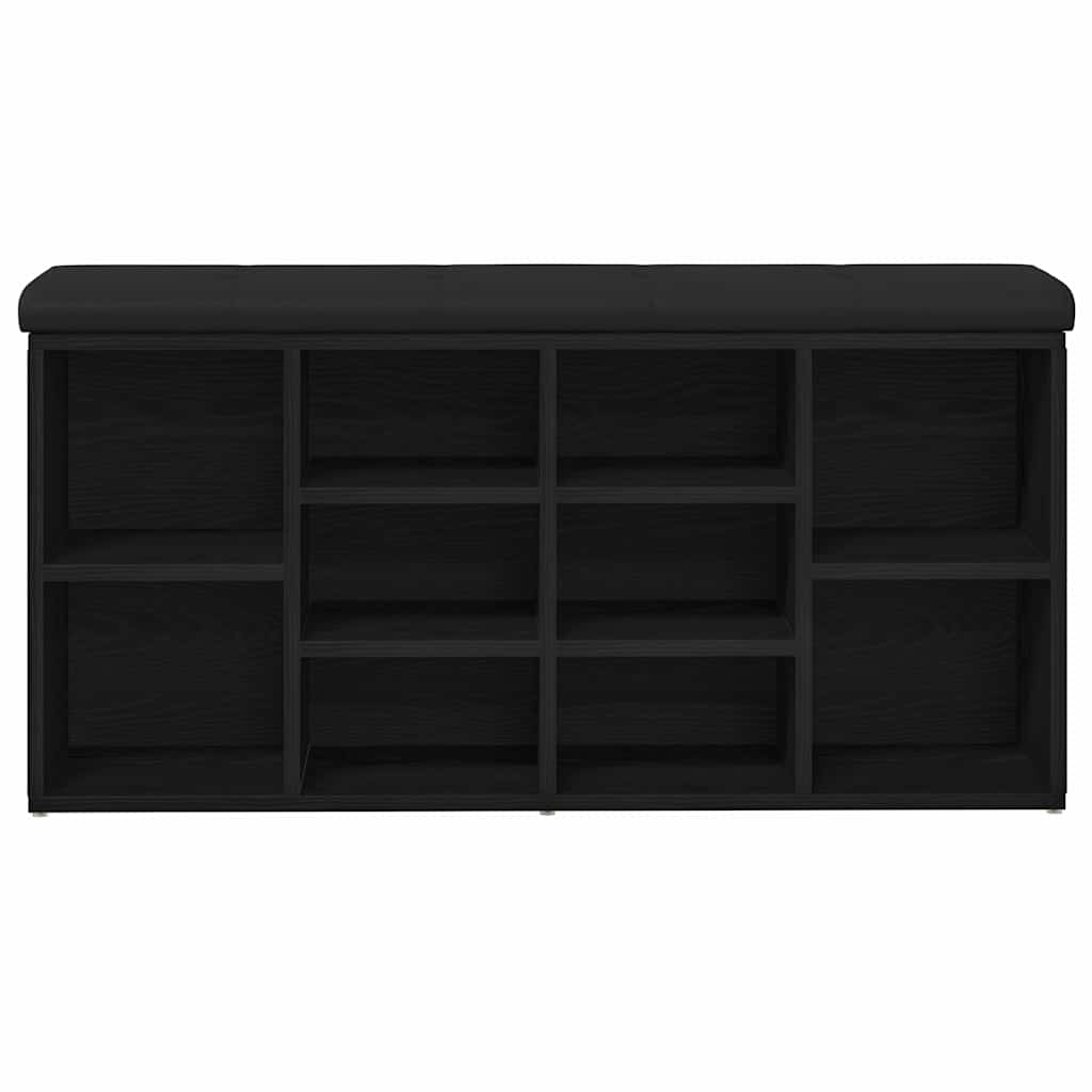 vidaXL Πάγκος για παπούτσια Μαύρο 100 x 30 x 48 εκ Επεξεργασμένο ξύλο