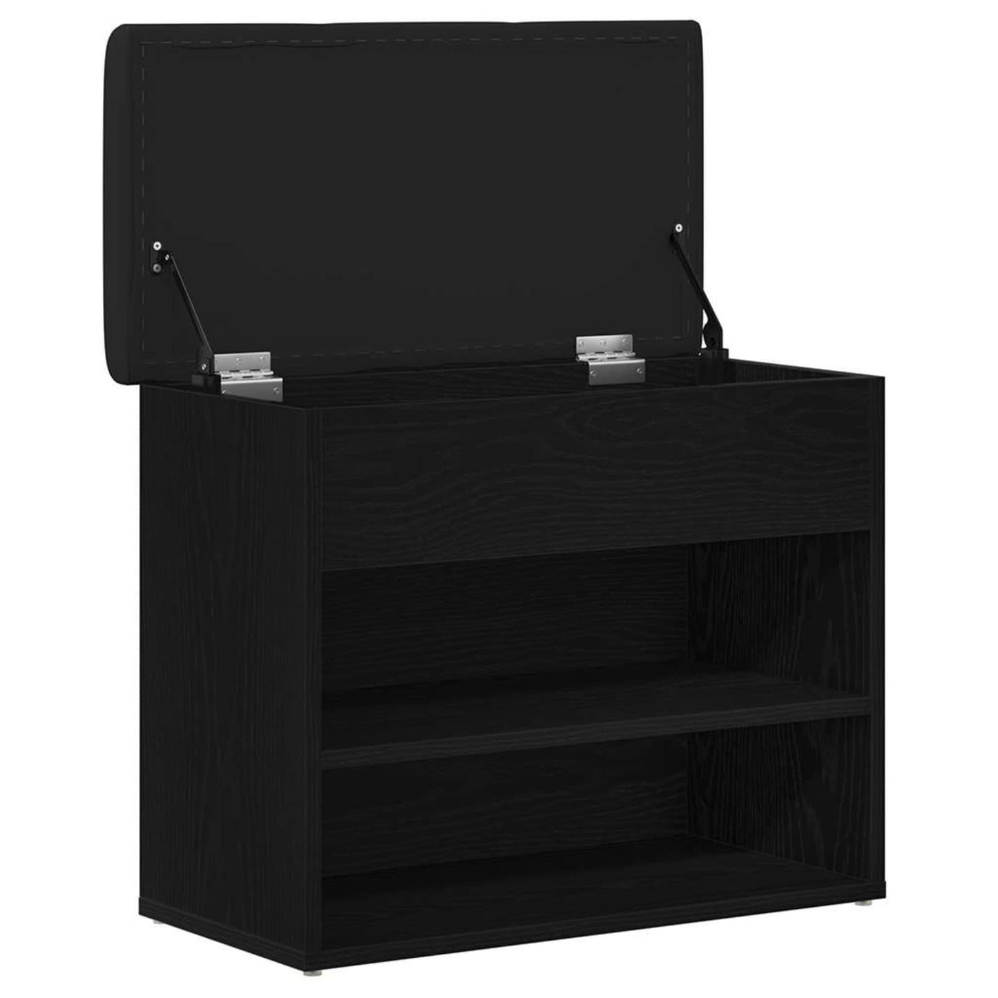 vidaXL Πάγκος για παπούτσια Μαύρο 60 x 30 x 48 εκ. Επεξεργασμένο ξύλο