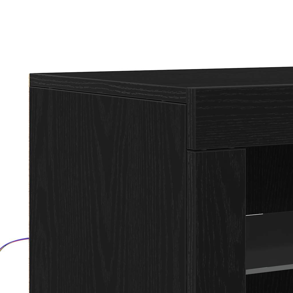 vidaXL Πλευρικό Τραπέζι LED 60,5 x 37 x 100 εκ Επεξεργασμένο Ξύλο