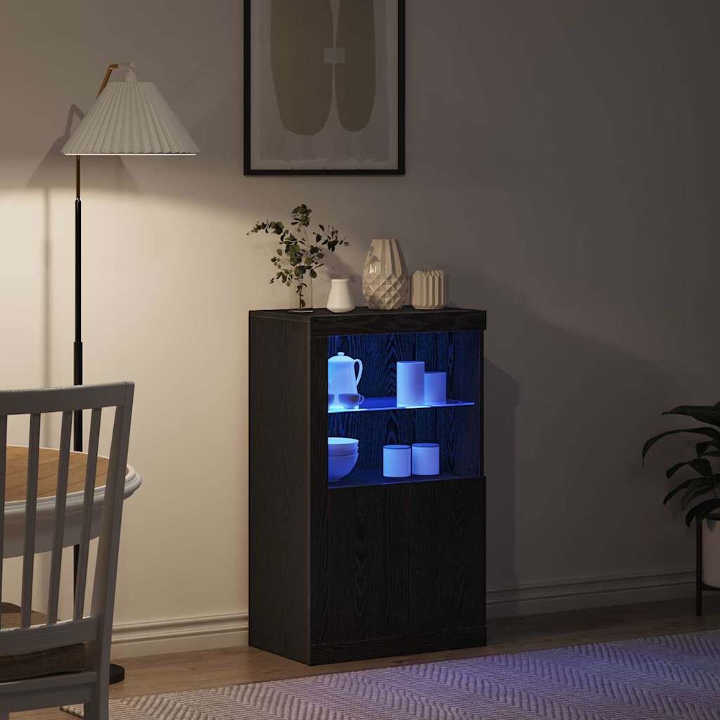 vidaXL Βοηθητικό ντουλάπι Μαύρη δρυς 60.5 x 37 x 100 εκ