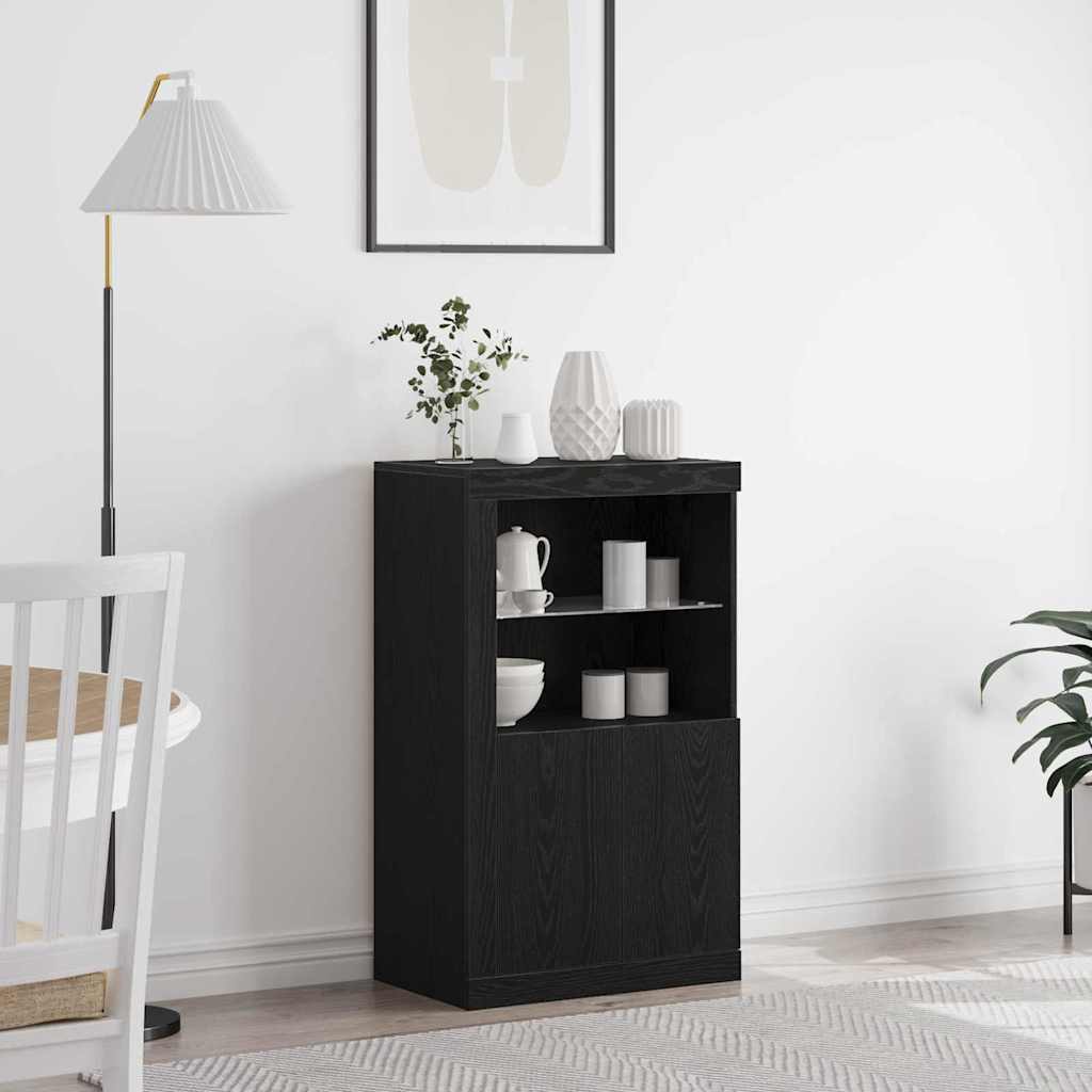 vidaXL Βοηθητικό ντουλάπι Μαύρη δρυς 60.5 x 37 x 100 εκ