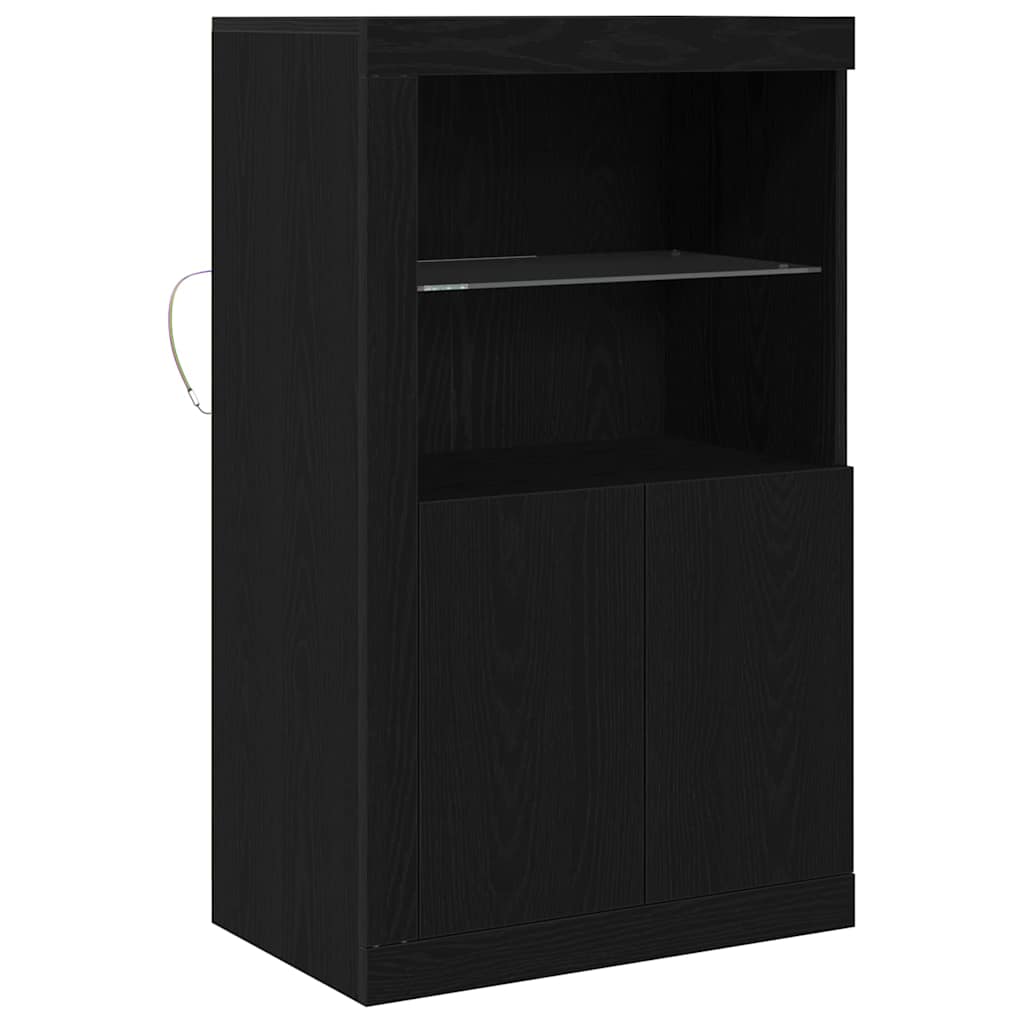 vidaXL Βοηθητικό ντουλάπι Μαύρη δρυς 60.5 x 37 x 100 εκ