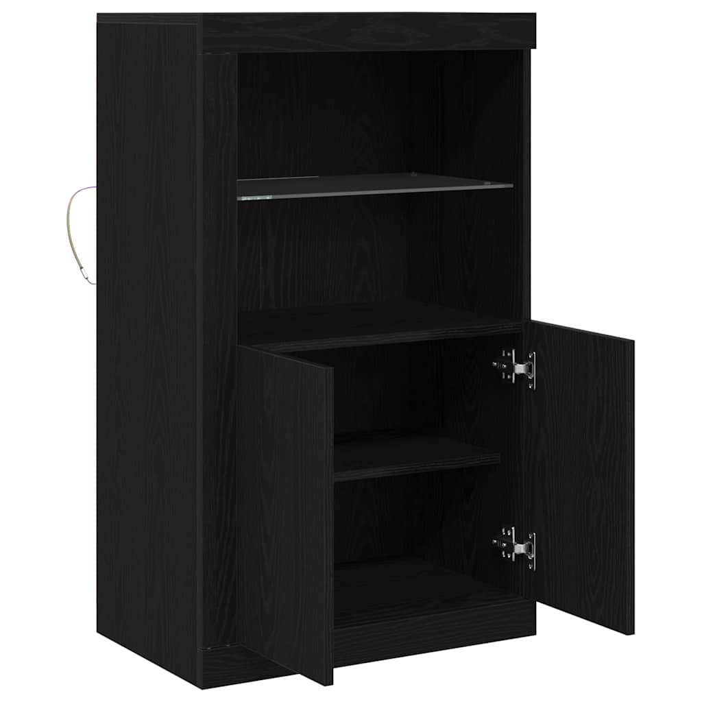 vidaXL Βοηθητικό ντουλάπι Μαύρη δρυς 60.5 x 37 x 100 εκ