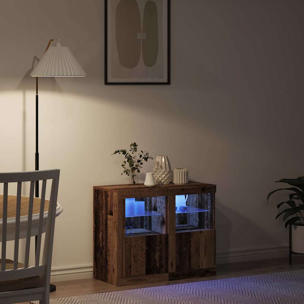 vidaXL Βοηθητικό ντουλάπι 2 pcs Παλαιό ξύλο 41 x 37 x 67 εκ