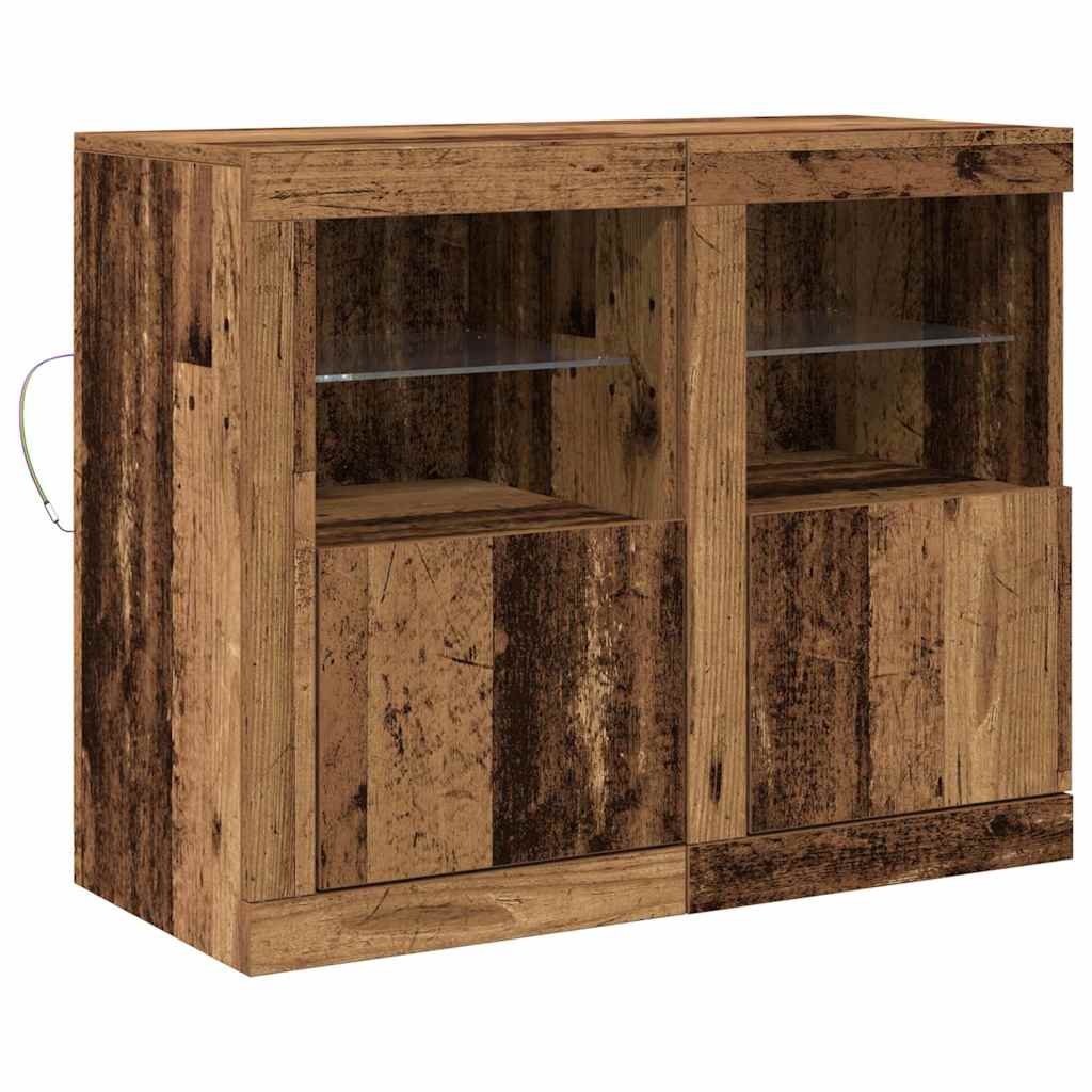vidaXL Βοηθητικό ντουλάπι 2 pcs Παλαιό ξύλο 41 x 37 x 67 εκ