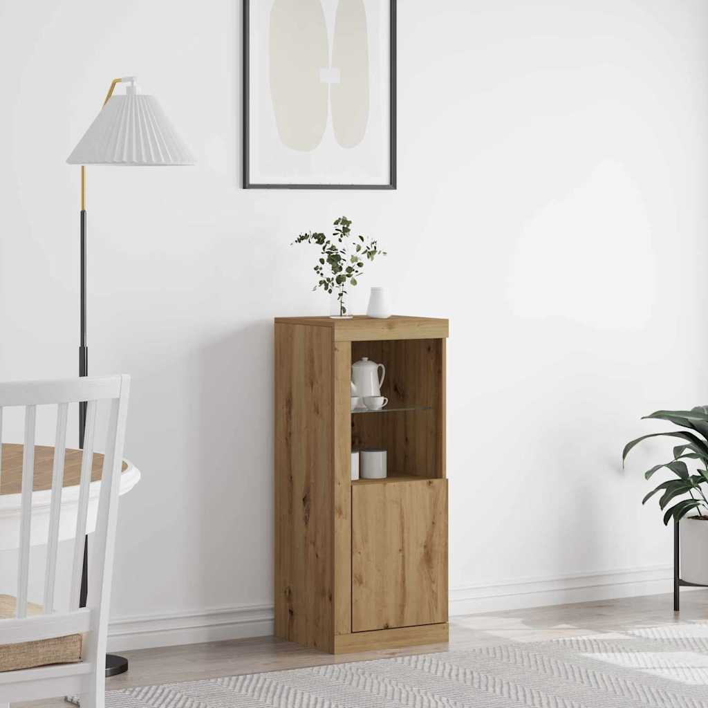 vidaXL Πλευρικό Τραπέζι LED Artisan Oak 41 x 37 x 100 εκ