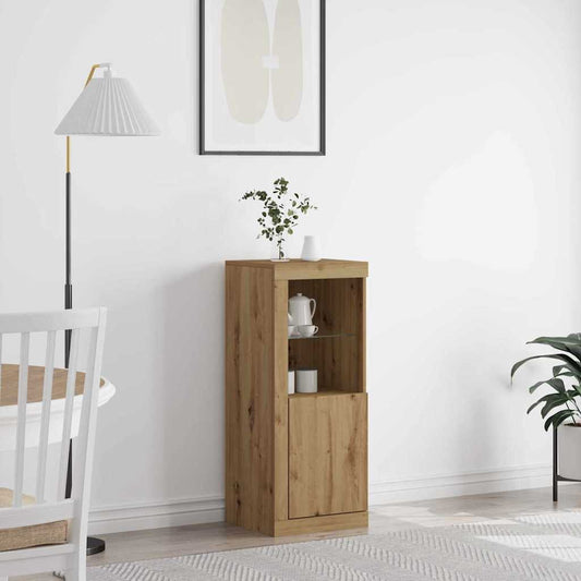 vidaXL Πλευρικό Τραπέζι LED Artisan Oak 41 x 37 x 100 εκ