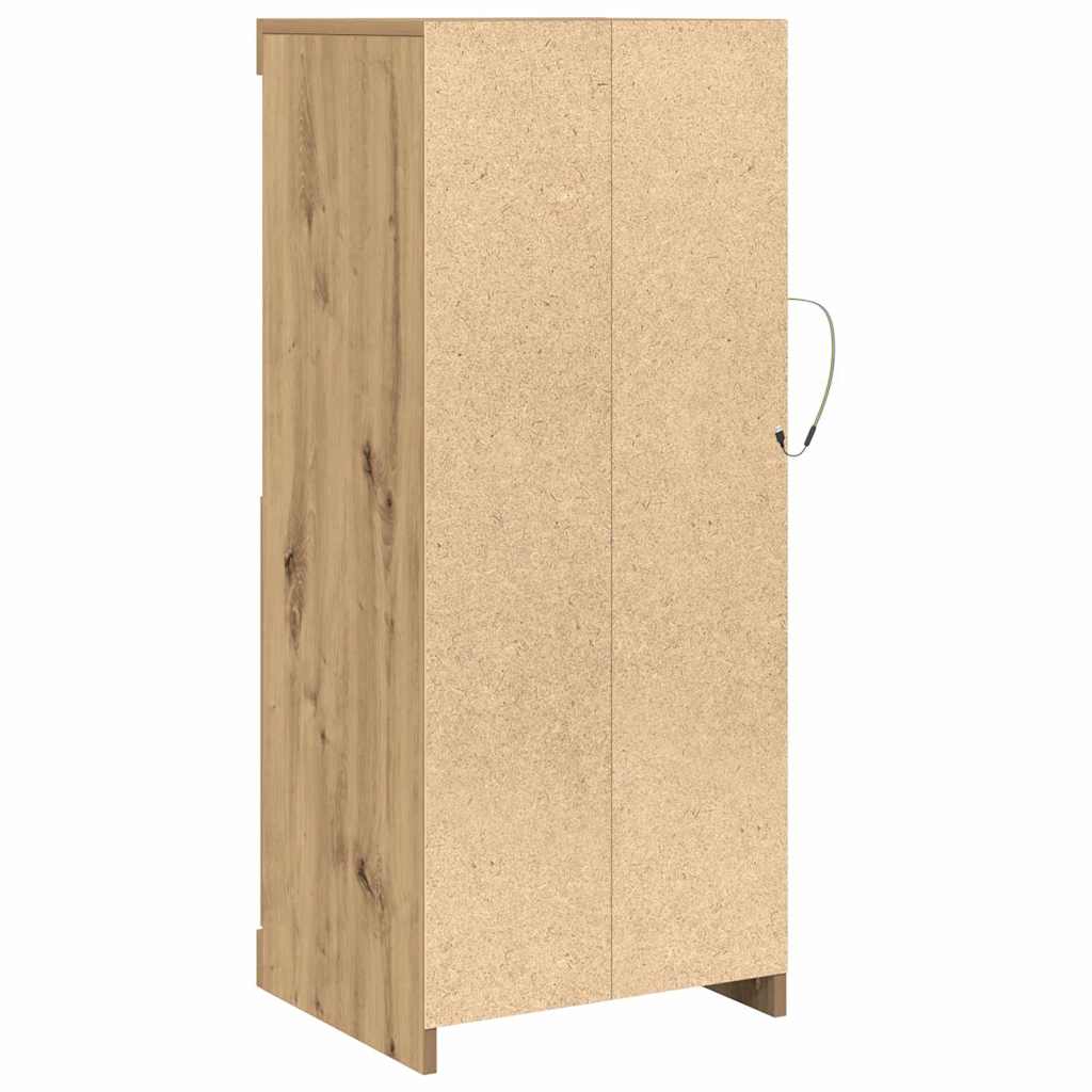 vidaXL Πλευρικό Τραπέζι LED Artisan Oak 41 x 37 x 100 εκ