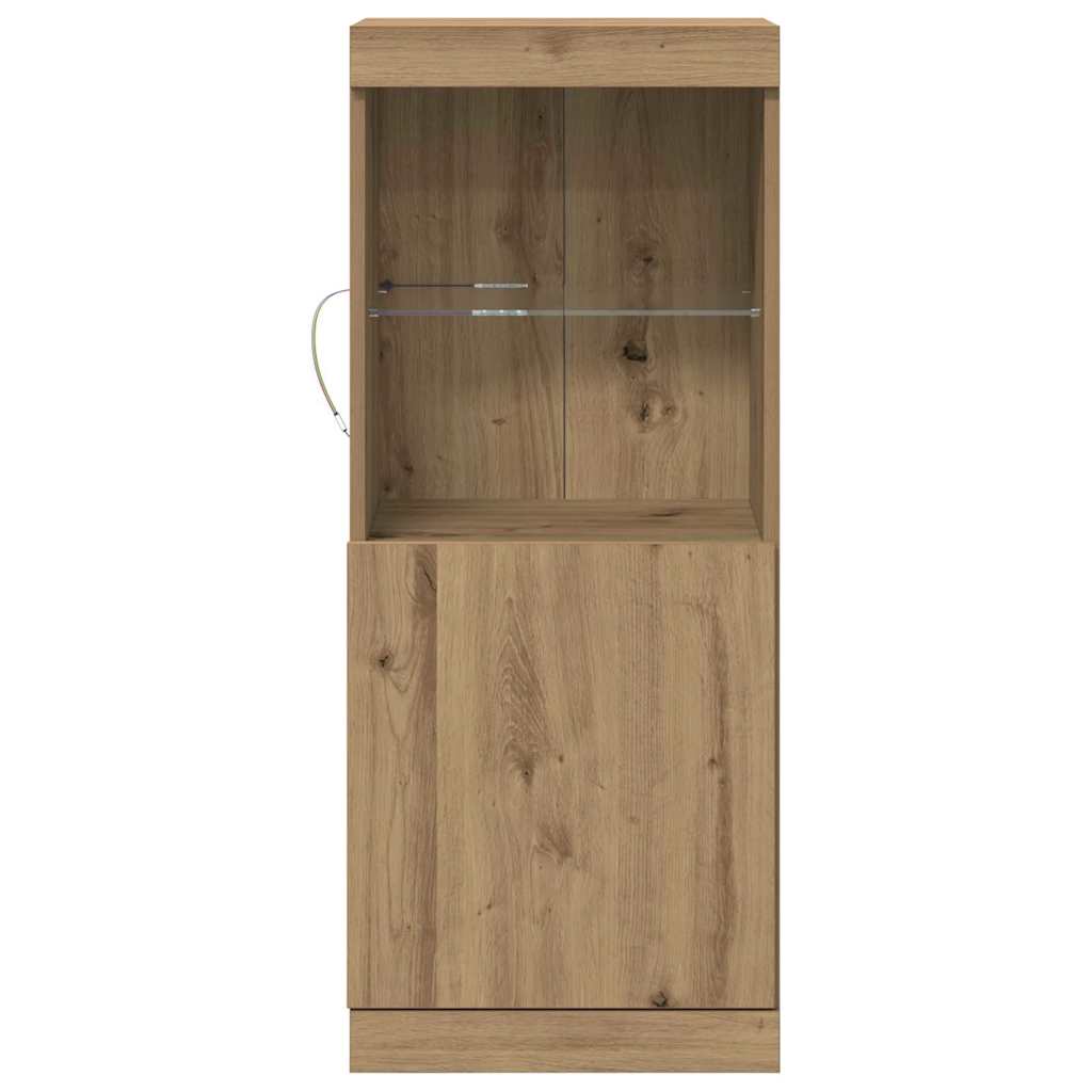vidaXL Πλευρικό Τραπέζι LED Artisan Oak 41 x 37 x 100 εκ