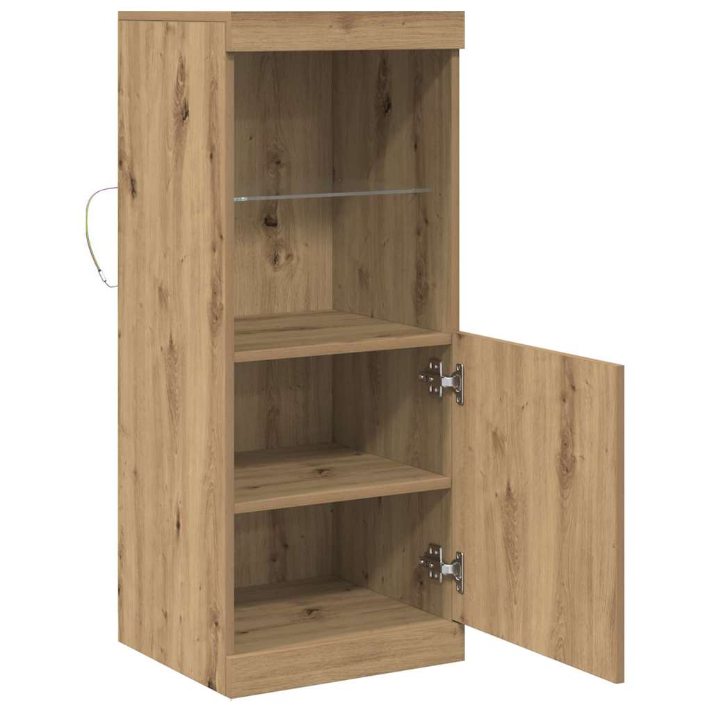 vidaXL Πλευρικό Τραπέζι LED Artisan Oak 41 x 37 x 100 εκ