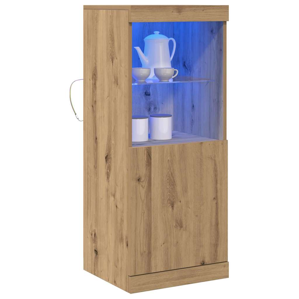 vidaXL Πλευρικό Τραπέζι LED Artisan Oak 41 x 37 x 100 εκ