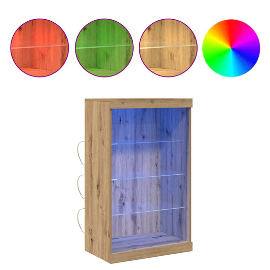 vidaXL Πλευρικό Τραπέζι LED Artisan Oak 60,5 x 37 x 100 εκ