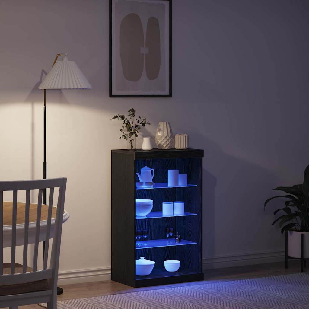 vidaXL Πλαϊνό γραφείο Μαύρη Οξυά 60.5 x 37 x 100 εκ Επεξεργασμένο ξύλο