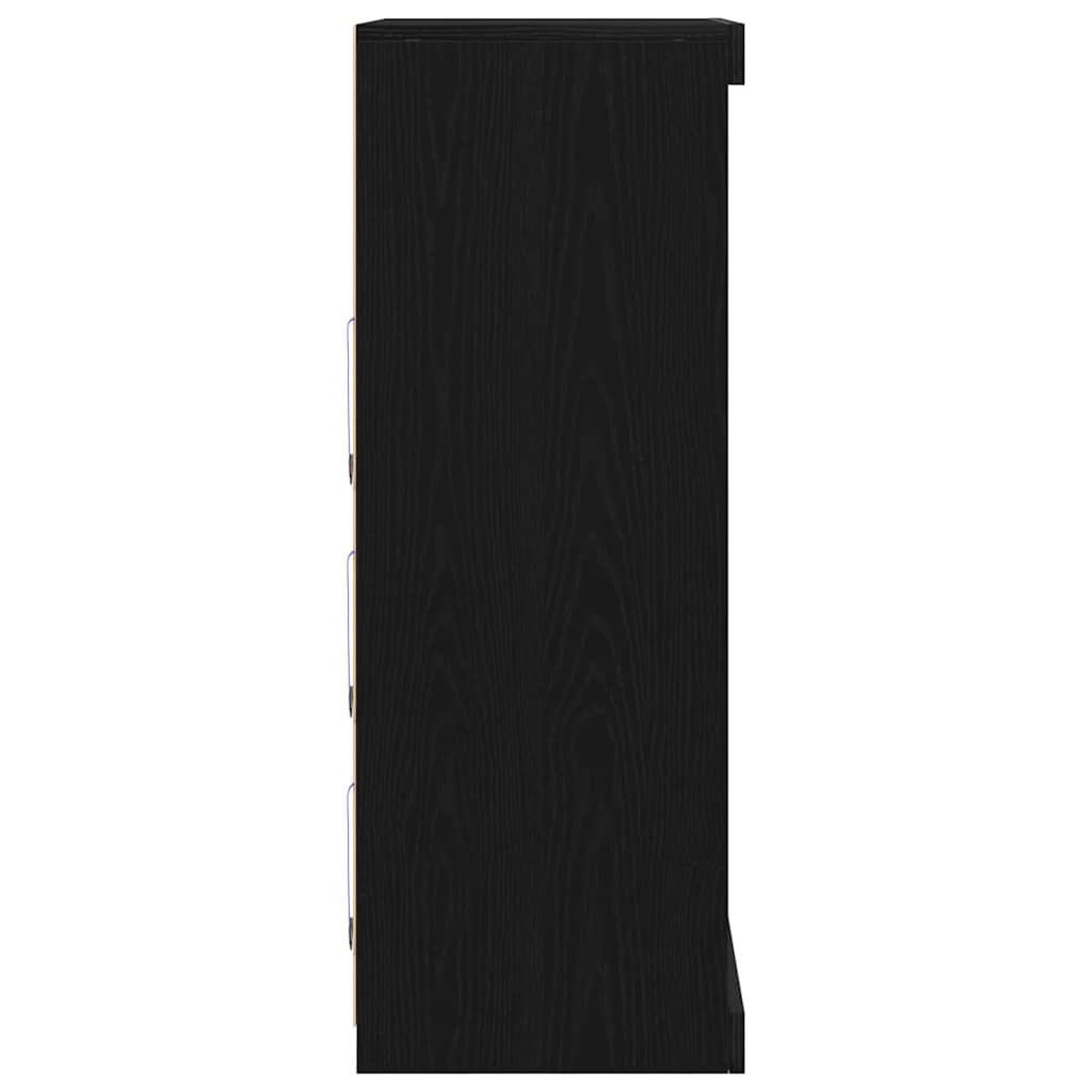 vidaXL Πλαϊνό γραφείο Μαύρη Οξυά 60.5 x 37 x 100 εκ Επεξεργασμένο ξύλο