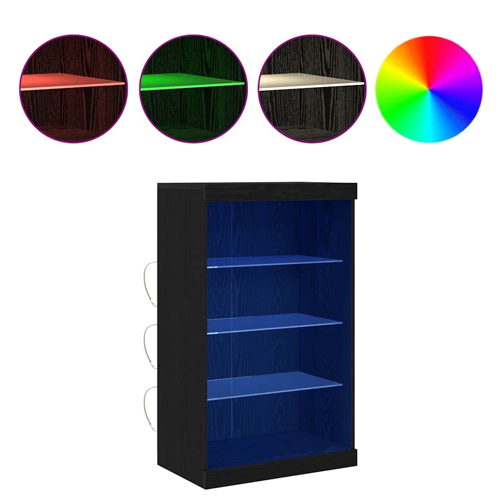 vidaXL Πλαϊνό γραφείο Μαύρη Οξυά 60.5 x 37 x 100 εκ Επεξεργασμένο ξύλο