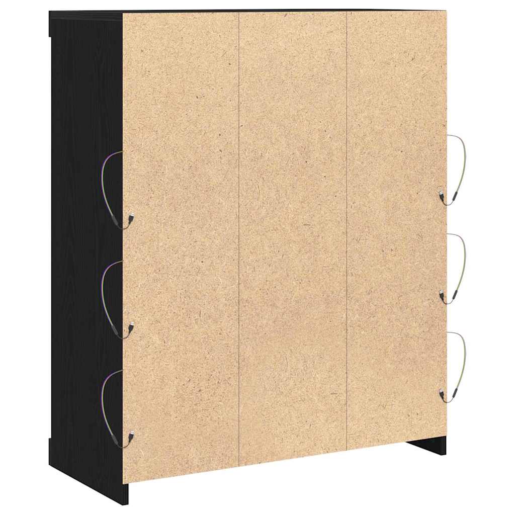 vidaXL Πλαϊνό γραφείο Μαύρη δρυς 41 x 37 x 100 εκ Επεξεργασμένο ξύλο