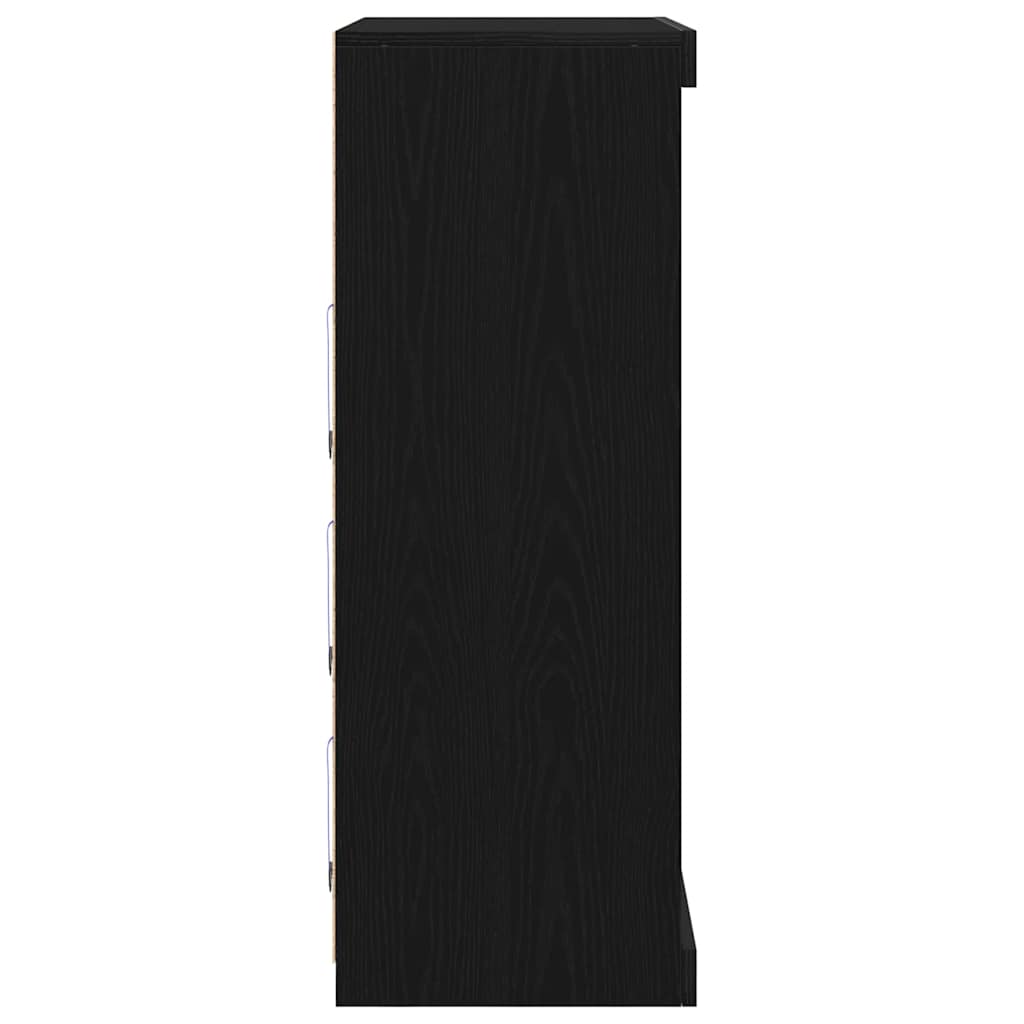 vidaXL Πλαϊνό γραφείο Μαύρη δρυς 41 x 37 x 100 εκ Επεξεργασμένο ξύλο