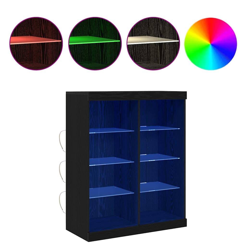 vidaXL Πλαϊνό γραφείο Μαύρη δρυς 41 x 37 x 100 εκ Επεξεργασμένο ξύλο