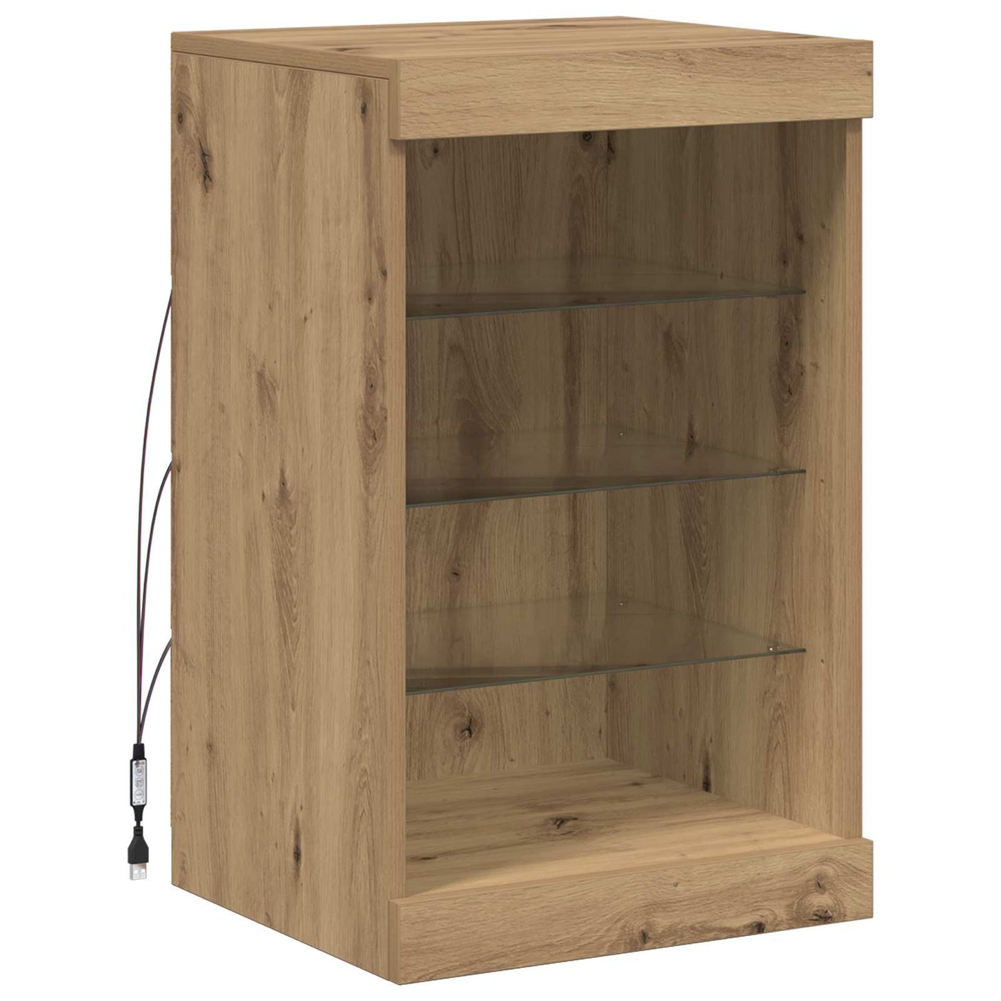 vidaXL Πλευρικό Τραπέζι LED Artisan Oak 41 x 37 x 67 εκ