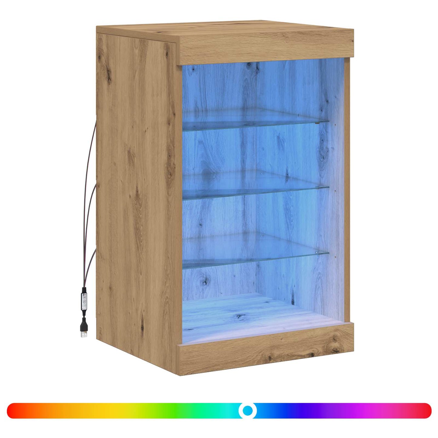 vidaXL Πλευρικό Τραπέζι LED Artisan Oak 41 x 37 x 67 εκ