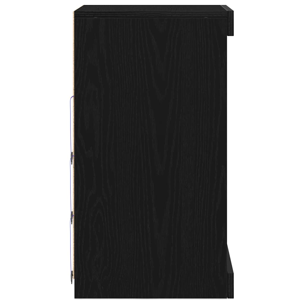 vidaXL Πλαϊνό γραφείο Μαύρη Οξυά 41 x 37 x 67 εκ Επεξεργασμένο ξύλο