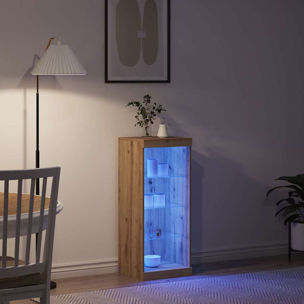 vidaXL Πλευρικό Τραπέζι LED Artisan Oak 41 x 37 x 100 εκ
