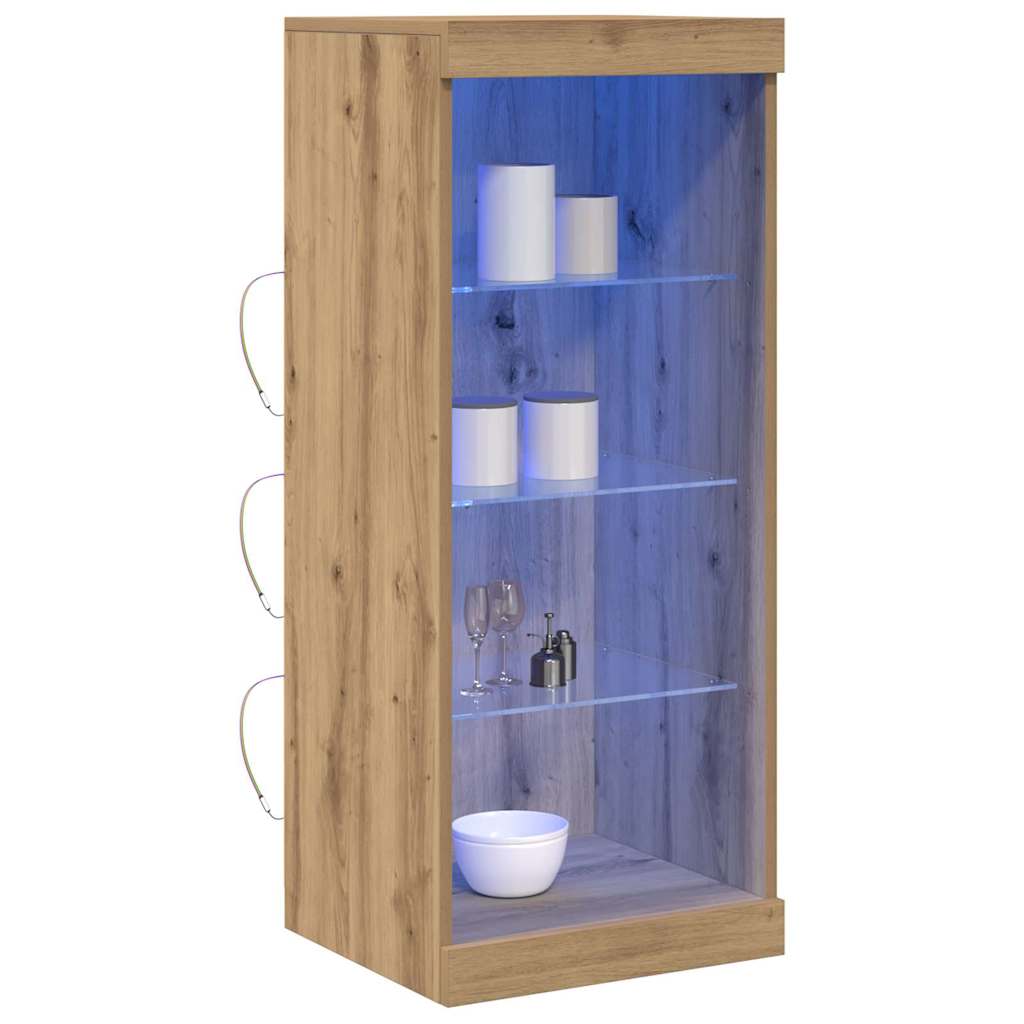 vidaXL Πλευρικό Τραπέζι LED Artisan Oak 41 x 37 x 100 εκ