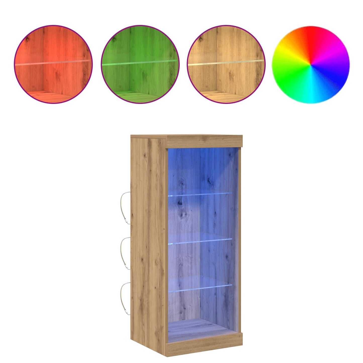 vidaXL Πλευρικό Τραπέζι LED Artisan Oak 41 x 37 x 100 εκ