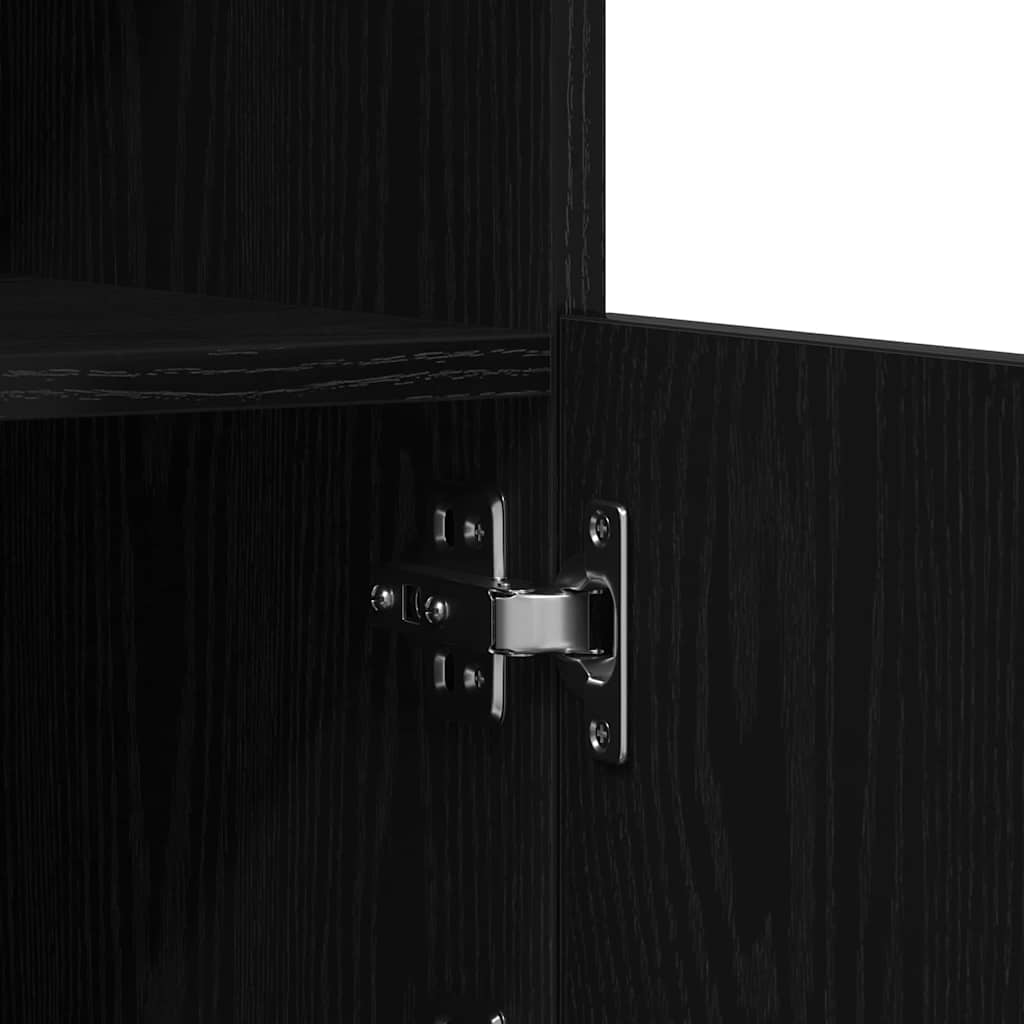 vidaXL Πλαϊνό γραφείο Μαύρη δρυς 41 x 37 x 100 εκ Επεξεργασμένο ξύλο