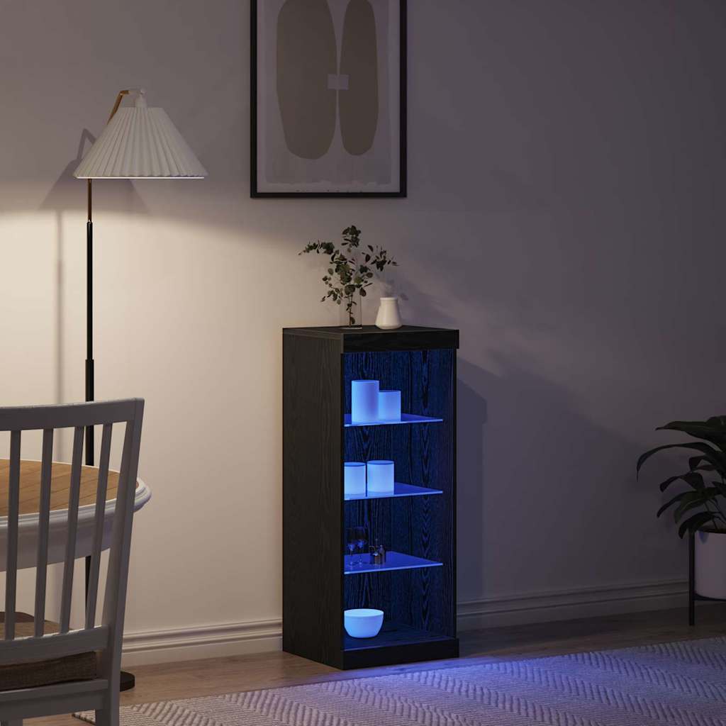 vidaXL Πλαϊνό γραφείο Μαύρη δρυς 41 x 37 x 100 εκ Επεξεργασμένο ξύλο