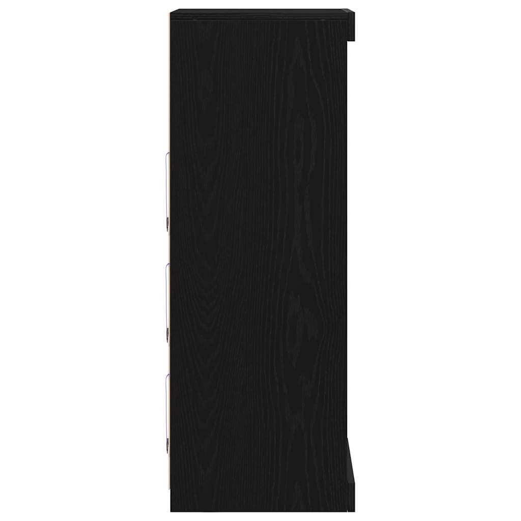 vidaXL Πλαϊνό γραφείο Μαύρη δρυς 41 x 37 x 100 εκ Επεξεργασμένο ξύλο