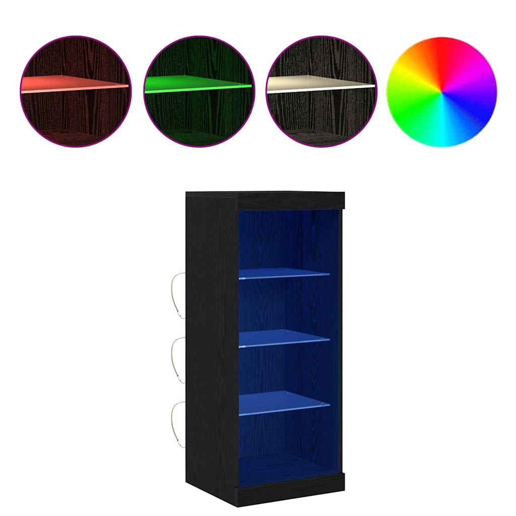 vidaXL Πλαϊνό γραφείο Μαύρη δρυς 41 x 37 x 100 εκ Επεξεργασμένο ξύλο