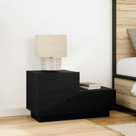 vidaXL Κομοδίνο Μαύρη Οξυά 70 x 36 x 40,5 εκ. Επεξεργασμένο ξύλο
