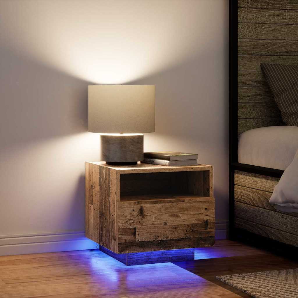 vidaXL Κομοδίνο Παλαιό ξύλο 40 x 39 x 37 εκ Επεξεργασμένο ξύλο