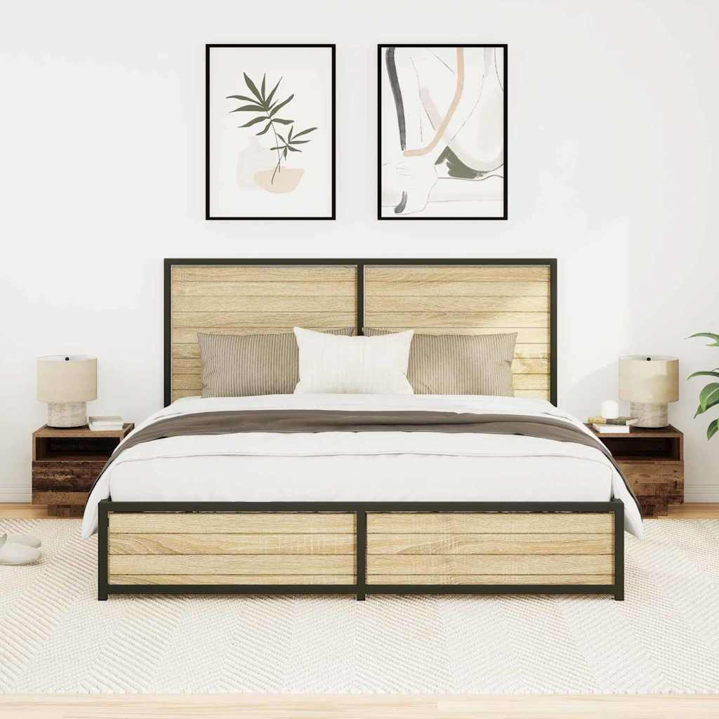 vidaXL Κομοδίνο 2 pcs Παλαιό ξύλο 40 x 39 x 37 εκ Επεξεργασμένο ξύλο