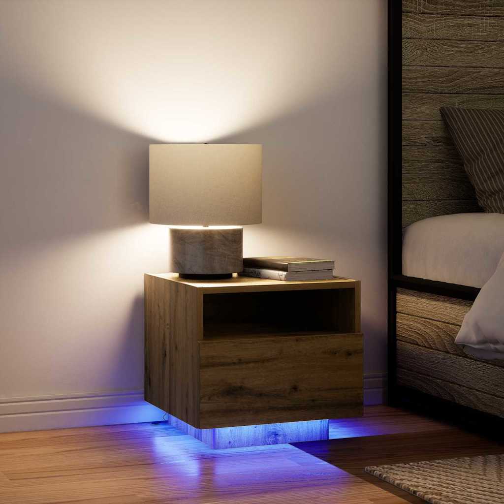 vidaXL Κομοδίνο 2 pcs artisan δρυς 40 x 39 x 37 εκ Επεξεργασμένο ξύλο