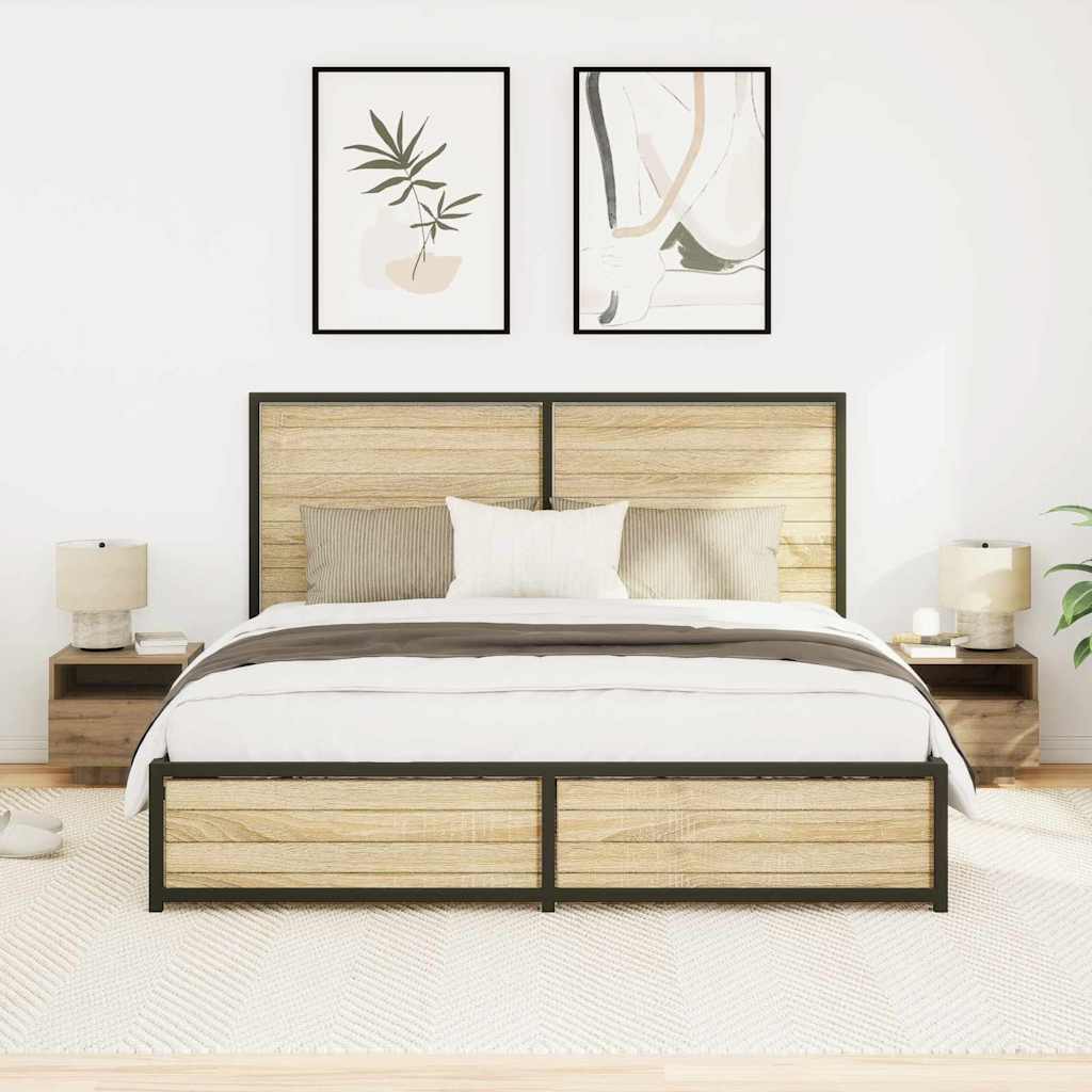 vidaXL Κομοδίνο 2 pcs artisan δρυς 40 x 39 x 37 εκ Επεξεργασμένο ξύλο